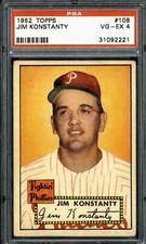 1952 Topps #108 Jim Konstanty - PSA 4
