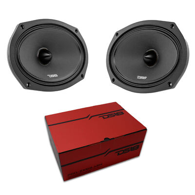2 x DS18 6''x9'' Motorcycle Midrange 600W 4Ohm Loudspeaker w/ Bullet Pro Car Audio