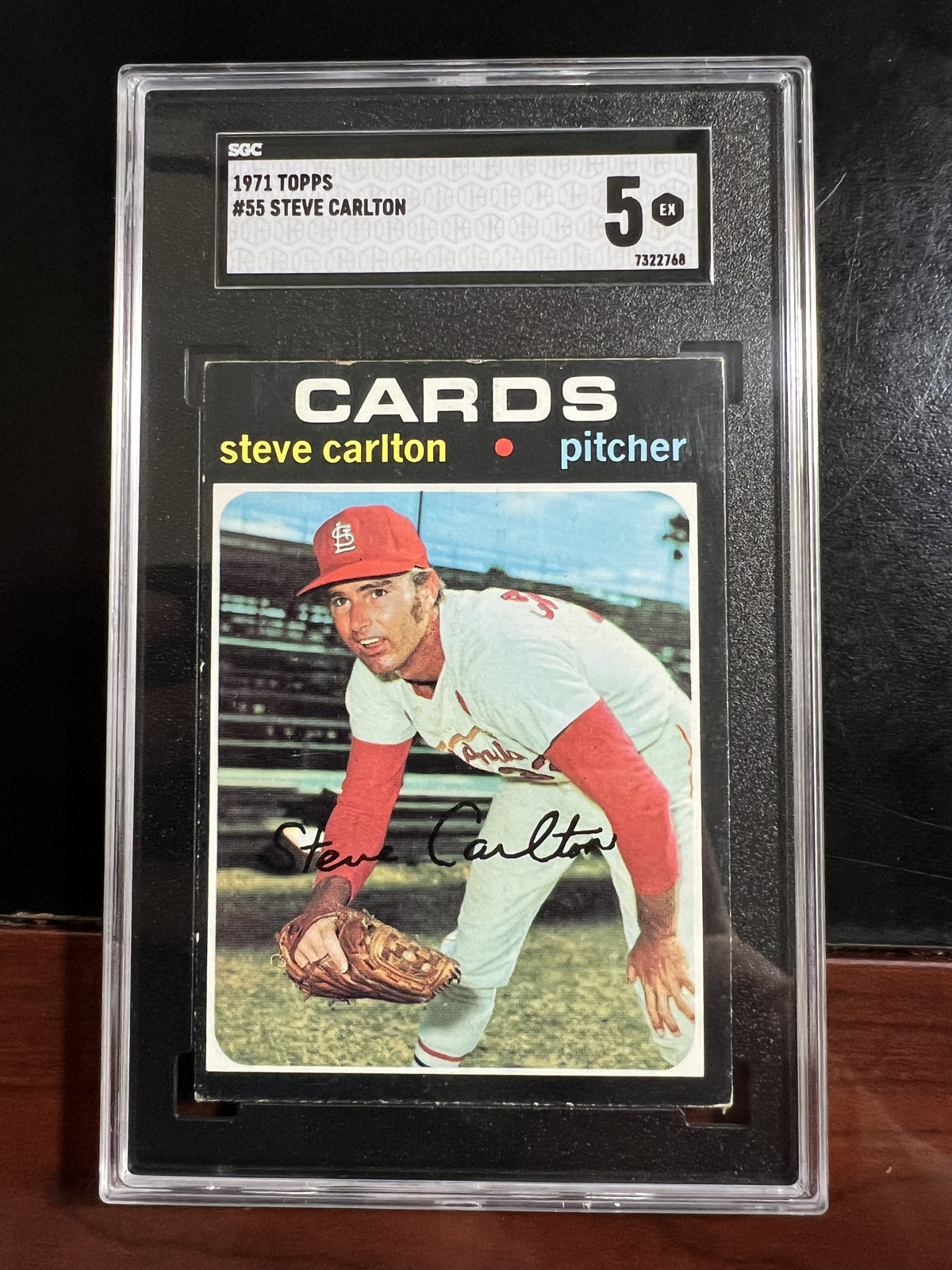 1971 TOPPS BASEBALL CARD #55 STEVE CARLTON SGC 5 ST. LOUIS CARDINALS HOF