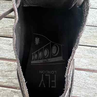 NEW Fly London Mens Brown Distressed Leather Lace Up Oxford  display picture 3