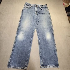 Red Kap Jeans Mens 32x29 Blue Straight Leg Relaxed Distressed Denim Workwear