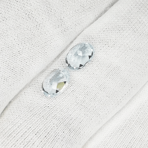 2.70 Cts Best Luster Natural "Sky Blue" Aquamarine Oval Pair..!!!! - Picture 2 of 2
