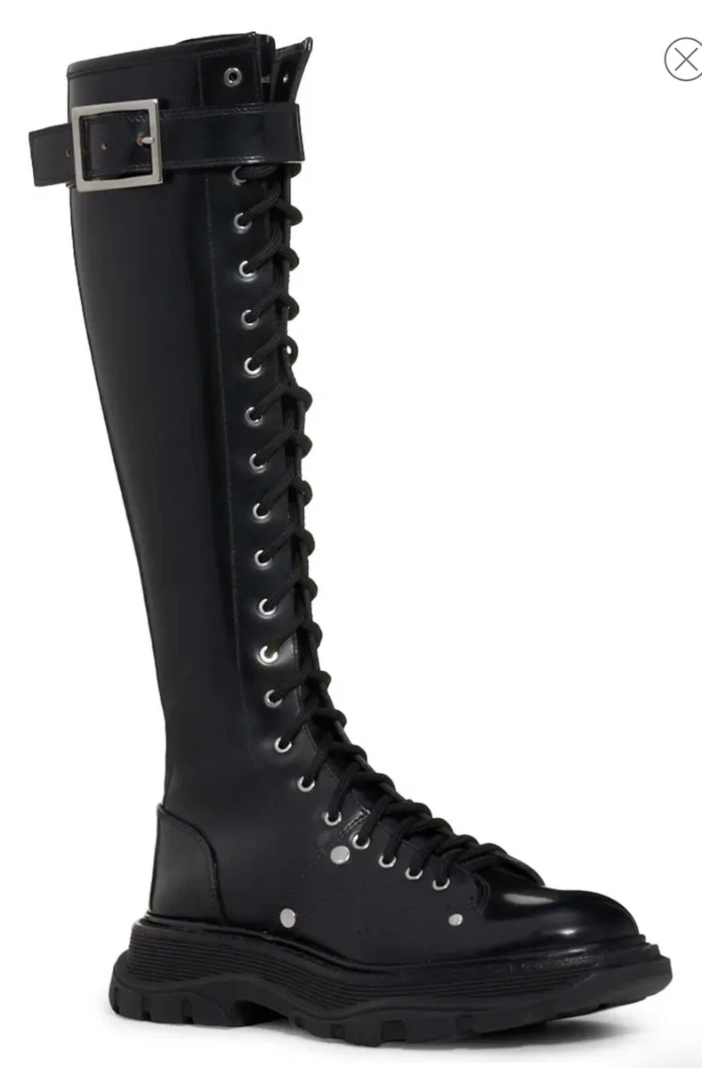 Alexander Mcqueen Tred Slick Tall Lace Up Platform Boots $1390 2022 Style |  eBay
