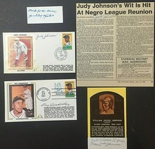 Negro League Signed Lot 5 Judy Johnson Gateway Cachet Cool Papa Bell, Dandridge