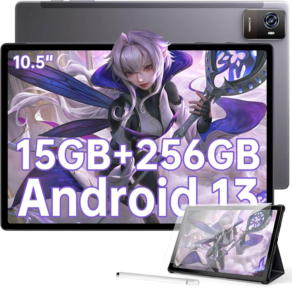 OUKITEL OKT3 Tablet 15GB+256GB Gaming 10,5 Zoll  8250mAh Android 13 Dual SIM GPS