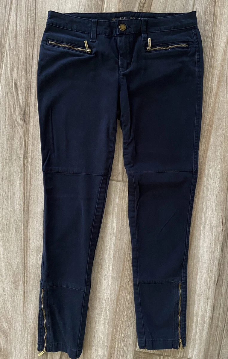 Michael kors black pants with gold zipper discount