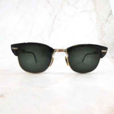 Vintage UOC Sunglasses Frame UOC 4 1/2 5 3/4 Men's Black Square Half Rim 48-22
