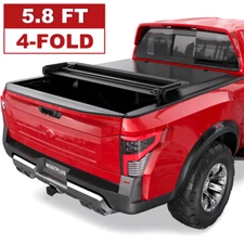 4-Fold 5.7FT/5.8FT Soft Tonneau Truck Bed Cover For 2016-2024 Nissan Titan