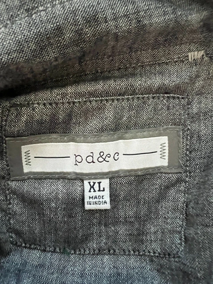 PD & C Warm Grey Long Sleeve Dress Shirt Button Up Pockets Size XL - Image 3 of 4