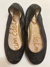 Sam Edelman Womens Florence Black Leather Flats Size 7 EUC