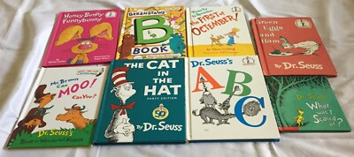CAT IN THE HAT 8 Book Lot DR. SEUSS Children's Beginning Reading HARDCOVERS