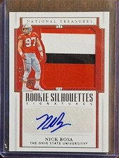 2019 National Treasures Nick Bosa Rookie card SP /100 Auto Patch RC Ohio St. rookie card picture
