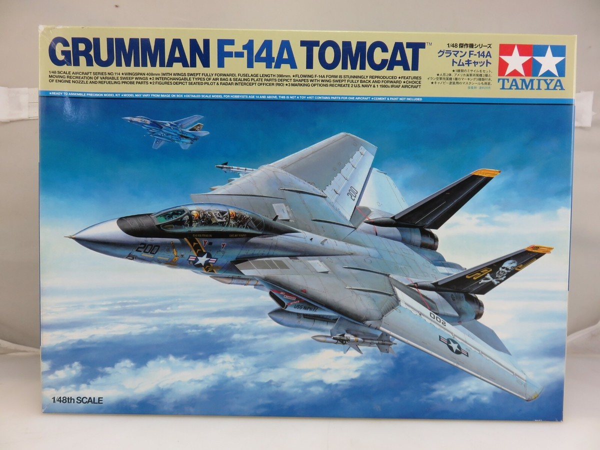 Tamiya Grumman F-14A Tomcat 1/48 Model Kit 6114 UNBUILT **BONUS 
