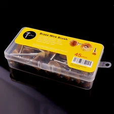 45PCS Brass Wire Drill Wheel Polishing Mix Brush for Rotary Tool Rust Removal US