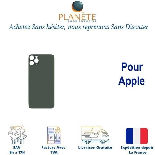 HOLE Large Version Night Green Battery Cover For iPhone 11 Pro A2160 A2215 A2217