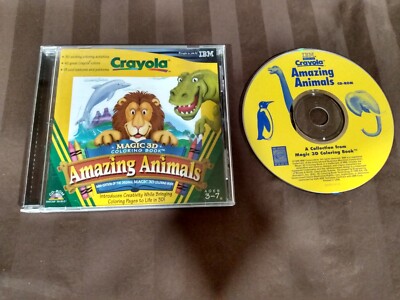 Crayola Magic 3D Coloring Book: Amazing Animals (PC, 1998)