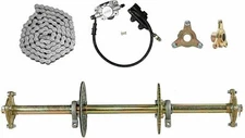 32" Go Kart Rear Live Axle Kit, Sprocket & Hub, Brake Assembly, chain