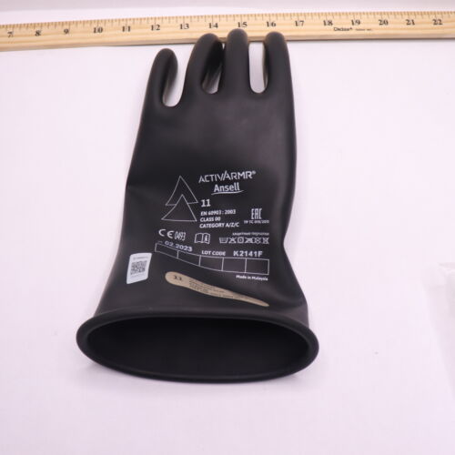 Ansell Electrical Safety Glove Rubber Black 11 GC00B11 - Picture 1 of 4