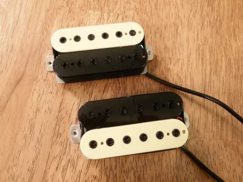 HIGH OUTPUT HEXBUCKER HUMBUCKER PICKUP SET ZEBRA FOUR CONDUCTOR WIRES