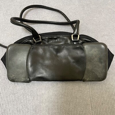 Prada Bowling Bag Handbag Leather Black | eBay