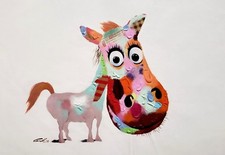 Donkey, 24x36 Hand painted on Giclee Canvas