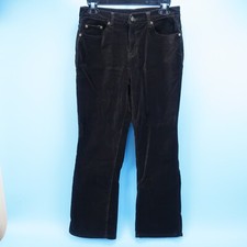 DG2 Diane Gilman Womens Brown Velvet Stretch Mid Rise Pants Size 10P 28 X 27