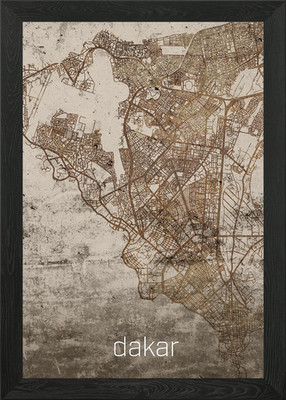 Dakar Rustic City Street Framed Wall Art Poster Canvas Print Picture