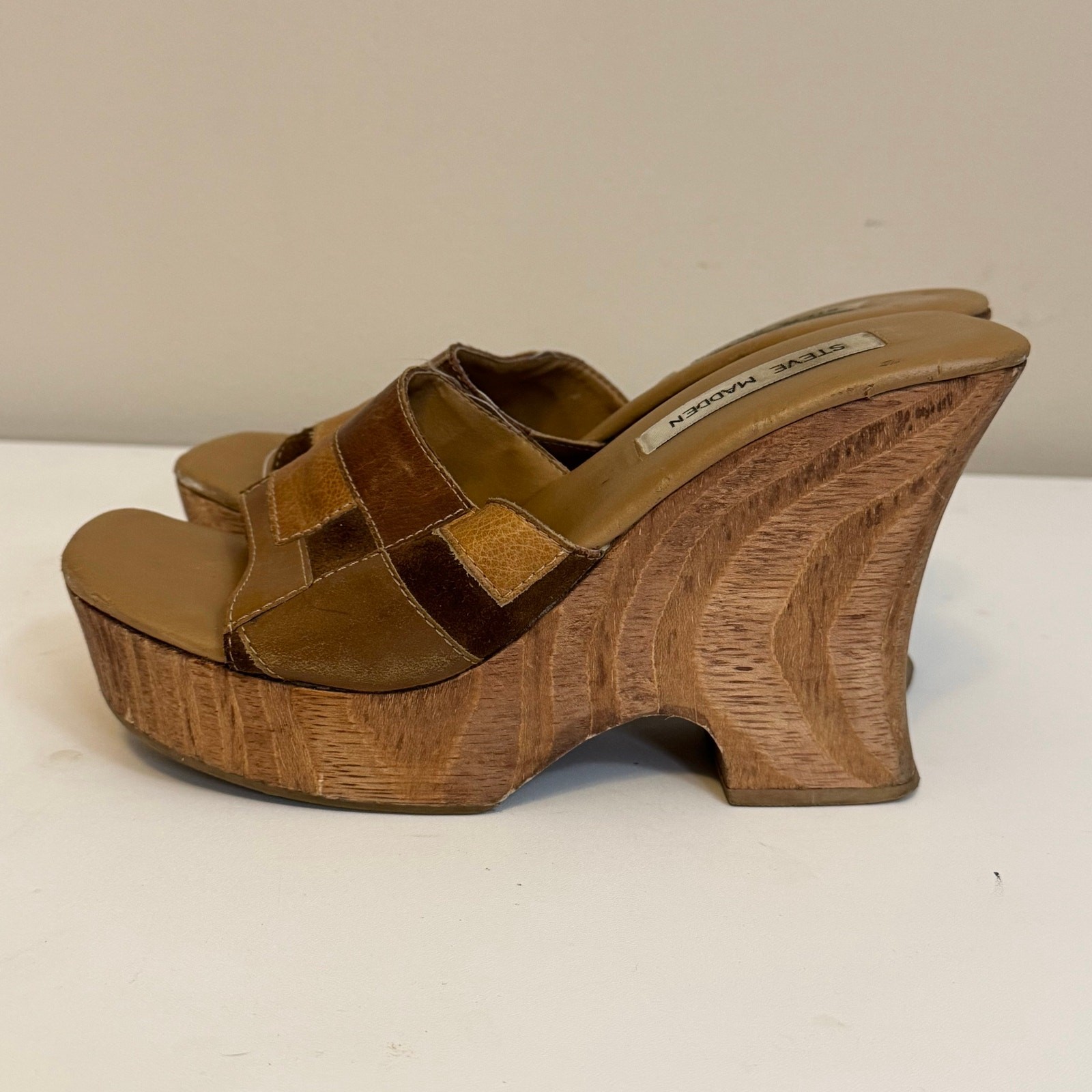 Vintage Steve Madden Chunky Patchwork Platform We… - image 4