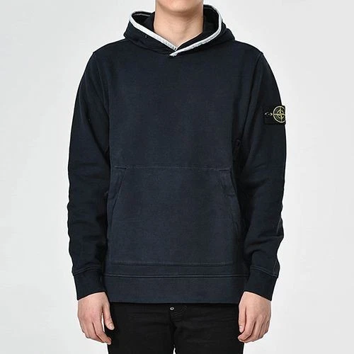 Stone Island Felpa con Cappuccio Uomo Spazzolata (Navy) 60620 33710886