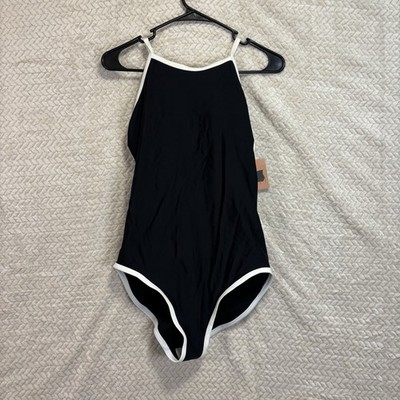 Women's Contrast Binding High Neck Full Coverage Tummy Control Swimsuit M (8-10)