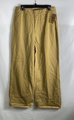 Dickies Juniors Worker Wide Leg Skater Pants Camel Tan High Rise Twill NWT Sz 11