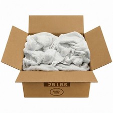 Recycled White Terry Towel Cleaning Rags 25 lbs. Box Multipurpose Cleaning