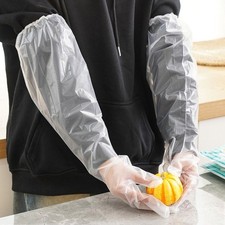 100x Disposable Gloves Lengthened Kitchen Dishwashing Household Glove Waterproof