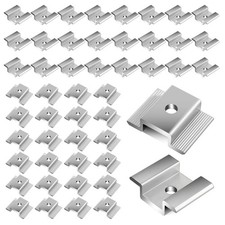 42 Pack Solar Panel Mid Clamps, Clamps Bulk, Silver
