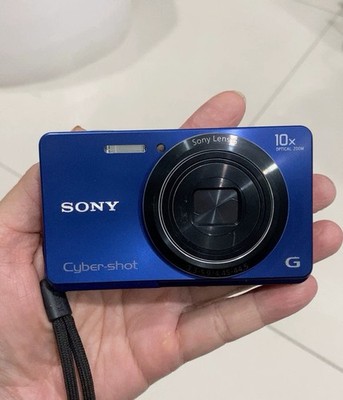 Blue Sony Cyber-shot DSC-W690 16.1MP CCD Vintage Digital 10x Optical Zoom Camera