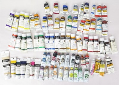 Lot of 80 Used Artist Oil Acrylic Paint Tubes Grumbacher Liquitex Multicolor