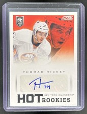 2013-14 Panini Score Thomas Hickey Hot Rookies Signatures RC Auto #632 Islanders