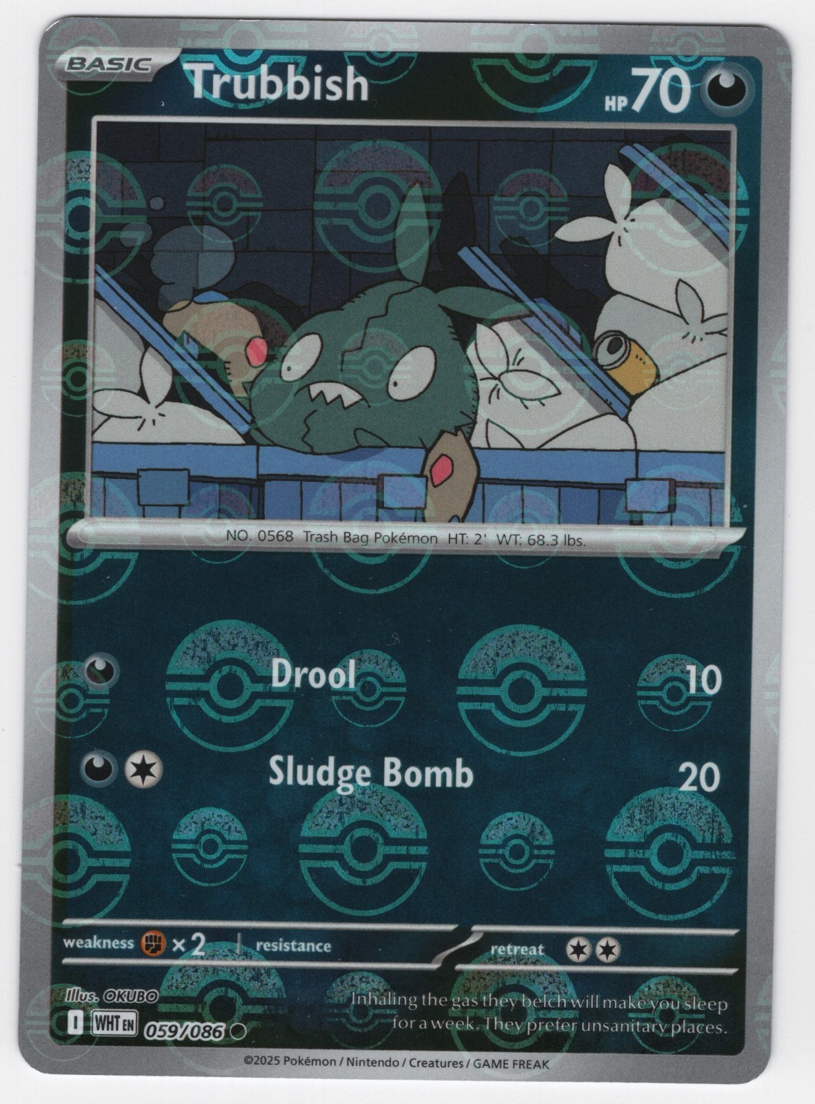 Trubbish (Poke Ball) 059/086 Reverse Holo SV White Flare Pokemon TCG NM