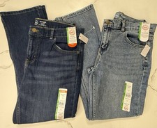 Wonder Nation Boys Straight Jeans 14  14 Husky Adjustable Waist Denim Blue