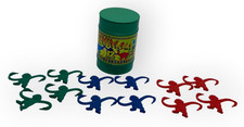 💜 ANIMALES BARRIL LLENO DE MONOS MONO 12 PIEZAS VERDE AZUL ROJO JUEGO USADO EN EXCELENTE ESTADO - LR