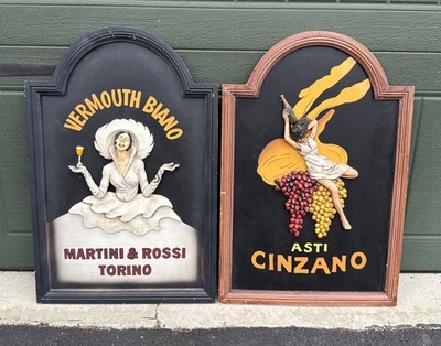 Vintage Leonetto Cappiello Martini & Rossi Torino Asti Cinzano 3D Art 23.5 x13 