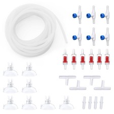 Premium 25FT 3/16inch Air Hose for Aquarium with Connector,Check Valve, Contr...