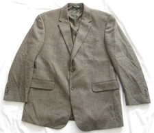 Jos. A. Bank 44R Brown Herringbone Tweed 100 Wool Mens Blazer Academia MJ89 