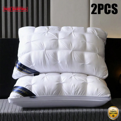2pcs Queen Pillows   Soft Down Alternative Hotel-Style Bedding Set - NEW