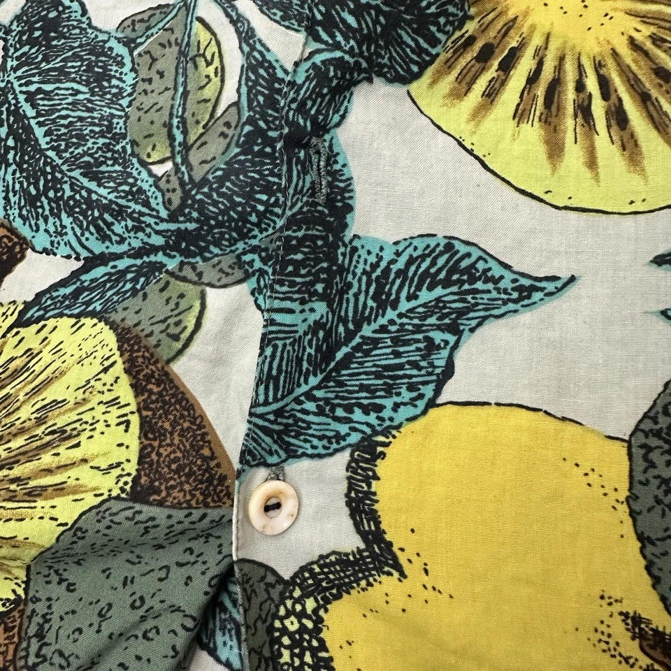 Vintage 1940s Duke Kahanamoku Short Sleeve Hawaiian Fruit Shirt Kiwi & Pear Rare - Image 4 of 4