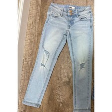 SO Girls Light Wash Distressed Skinny Jeans Double Button Size 6X