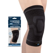 Copper Fit Compression Knee Sleeve Menthol Infused Men & Women 1 Pack: L/XL