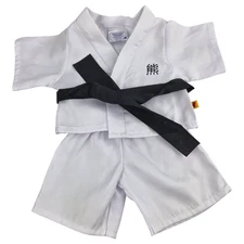 BUILD A BEAR Karate Judo Martial Arts Outfit Black Belt Set BABW White USA 2023
