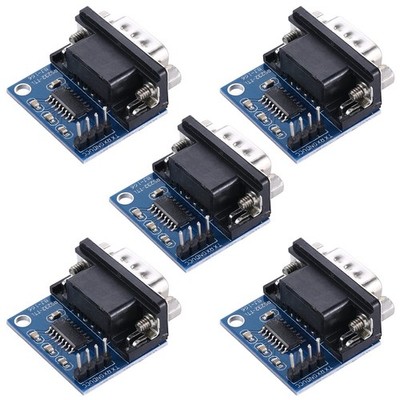 ANMBEST 5PCS MAX3232 3.3V to 5V DB9 Male RS232 Serial Prot TTL Blue 