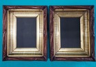 Two BEST Small Eastlake Adirondack Carved Wood Picture Frames With Gold Gilt  — photo 1